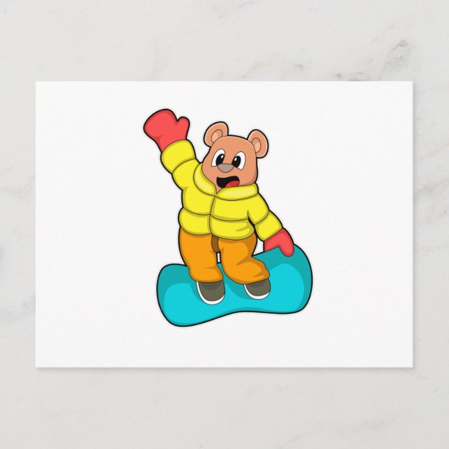 Bear at Snowboard Sports Postcard (Front)