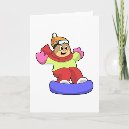 Bear at Snowboarding with Snowboard Card