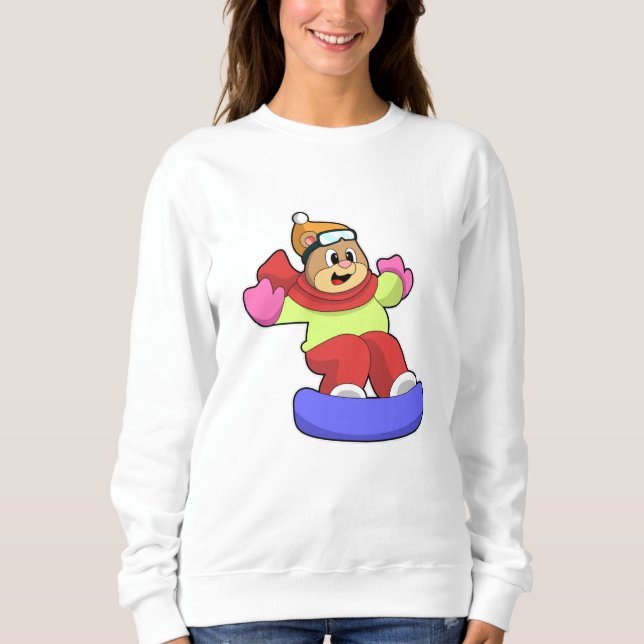 Bear at Snowboarding with Snowboard Sweatshirt (Front)