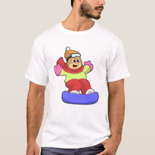 Bear at Snowboarding with Snowboard T-Shirt