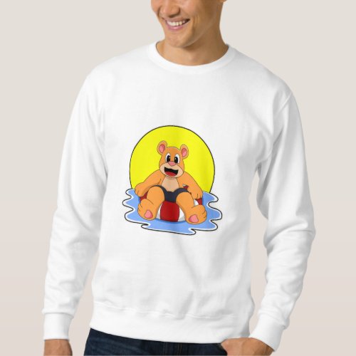 Bear at Swimming with Swim ring Sweatshirt