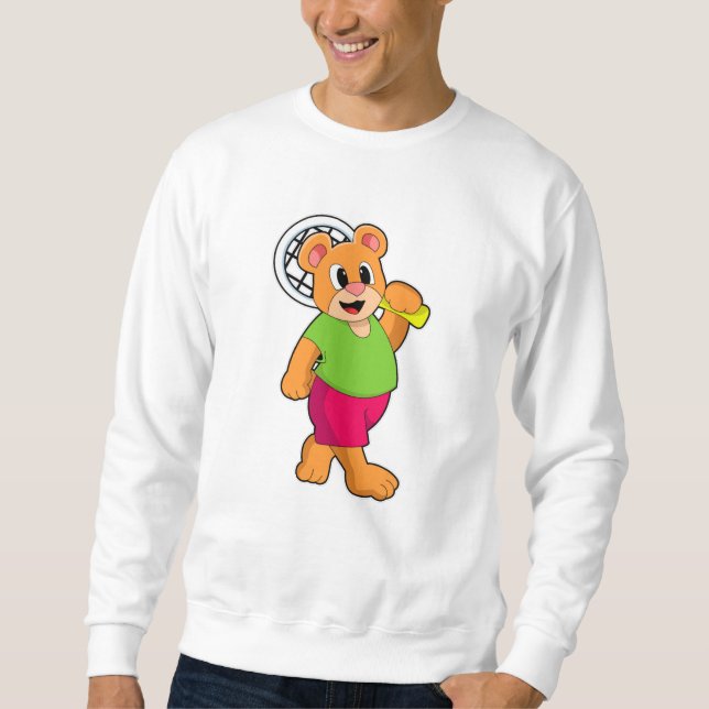 Bear at Tennis with Tennis racket Sweatshirt (Front)