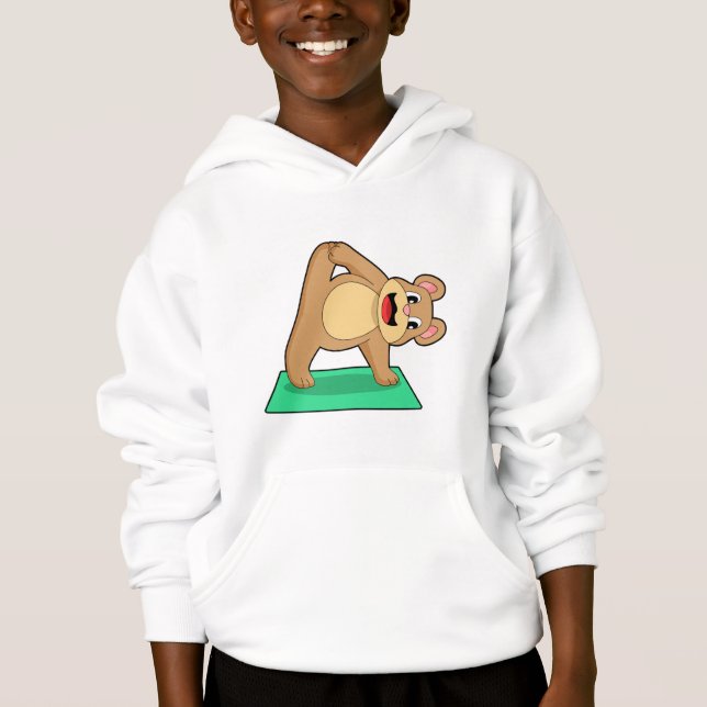 Bear at Yoga Fitness Hoodie (Front)