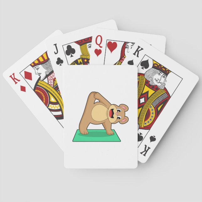Bear at Yoga Fitness Poker Cards (Back)