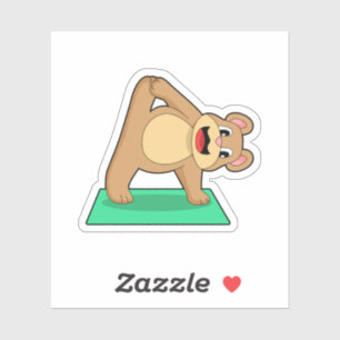 Bear at Yoga Fitness Sticker