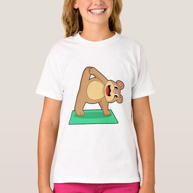 Bear at Yoga Fitness T-Shirt (Front)