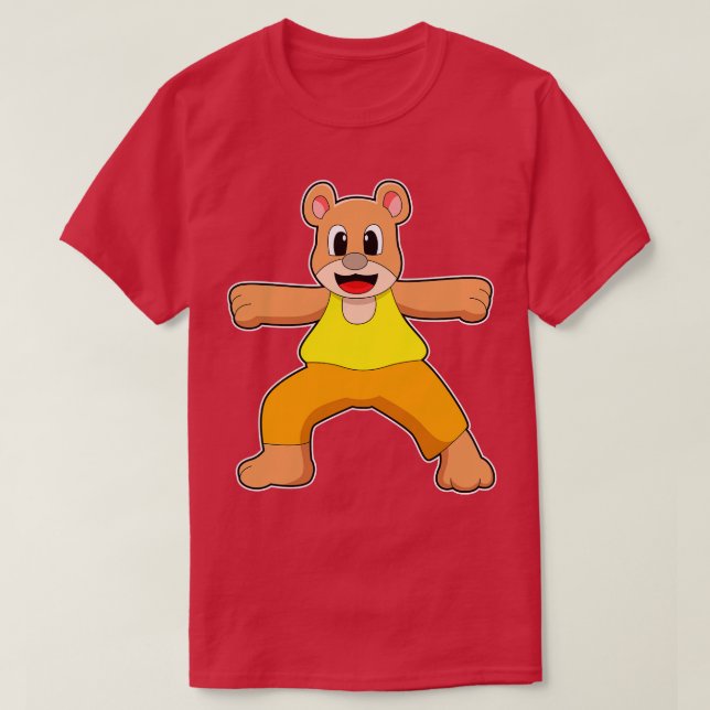 Bear at Yoga in Standing T-Shirt (Design Front)