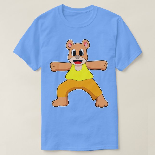Bear at Yoga in Standing T-Shirt (Design Front)