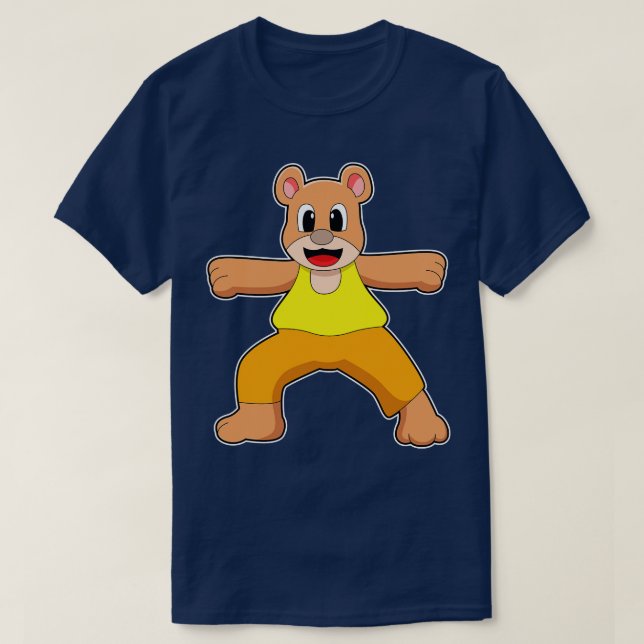 Bear at Yoga in Standing T-Shirt (Design Front)