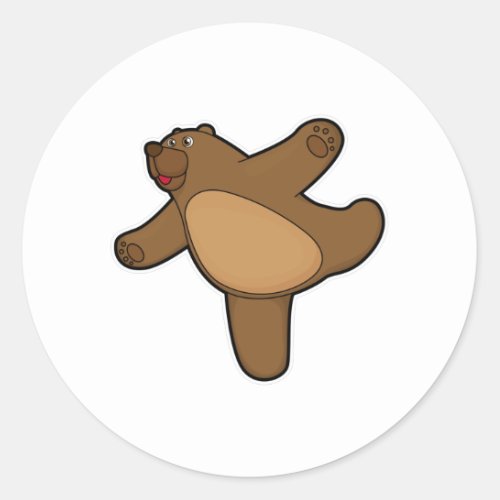 Bear at Yoga Stretching exercise Classic Round Sticker