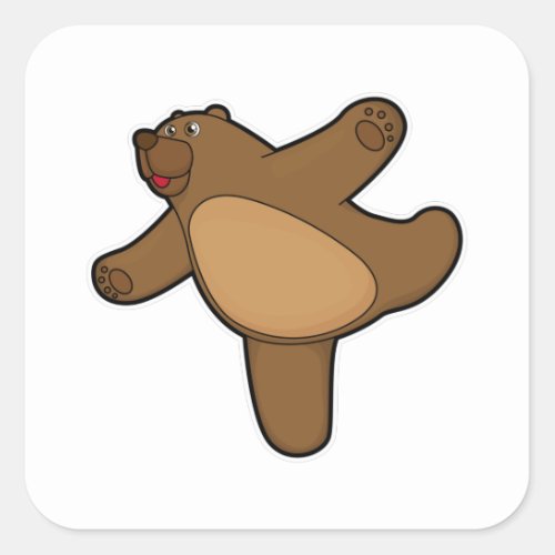 Bear at Yoga Stretching exercise Square Sticker