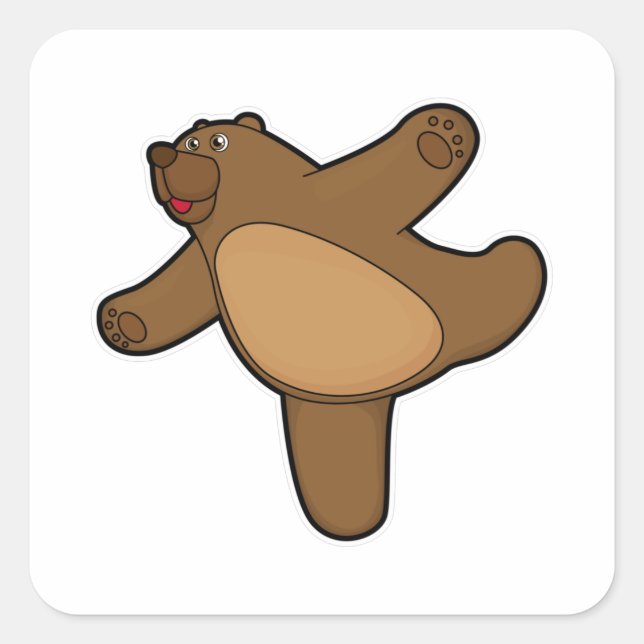 Bear at Yoga Stretching exercise Square Sticker (Front)