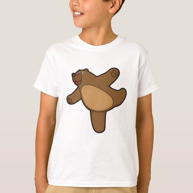Bear at Yoga Stretching exercise T-Shirt (Front)