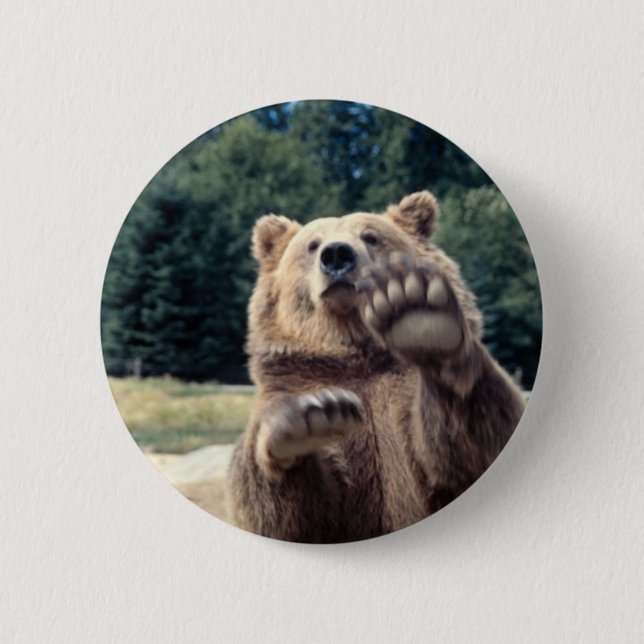 Bear Attack! Pinback Button (Front)