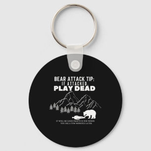 Bear Attack Tip Funny Camping Hiking Outdoor Adven Keychain