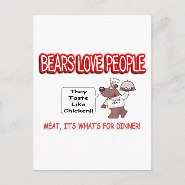 Bear Aware Humor Postcard (Front)