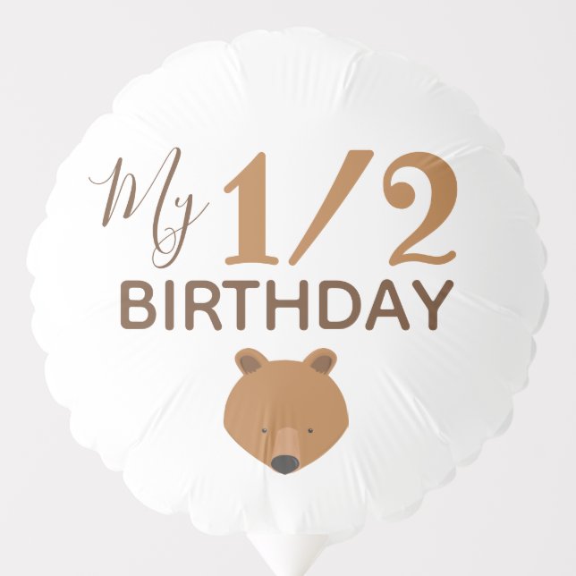 Bear Baby Half Birthday Balloon (Front)