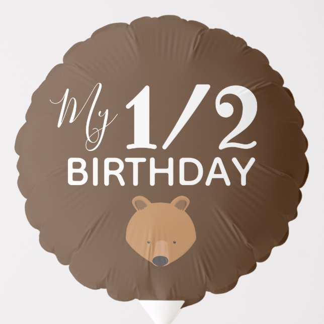Bear Baby Half Birthday Balloon (Front)