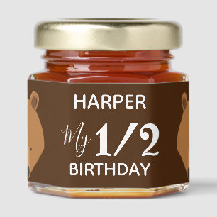 Bear Baby Half Birthday Honey Jar Favors