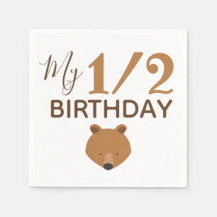 Bear Baby Half Birthday Napkins