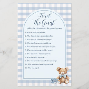 Bear Baby Shoes Blue Gingham Find The Guest Game
