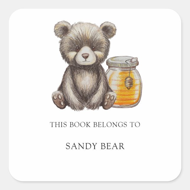 Bear - Baby Shower bookplate (Front)