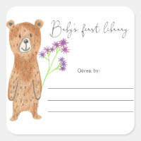 Bear - Baby Shower bookplate, books for baby
