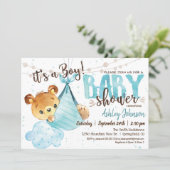 Bear Baby Shower Boy, Invitation (Standing Front)