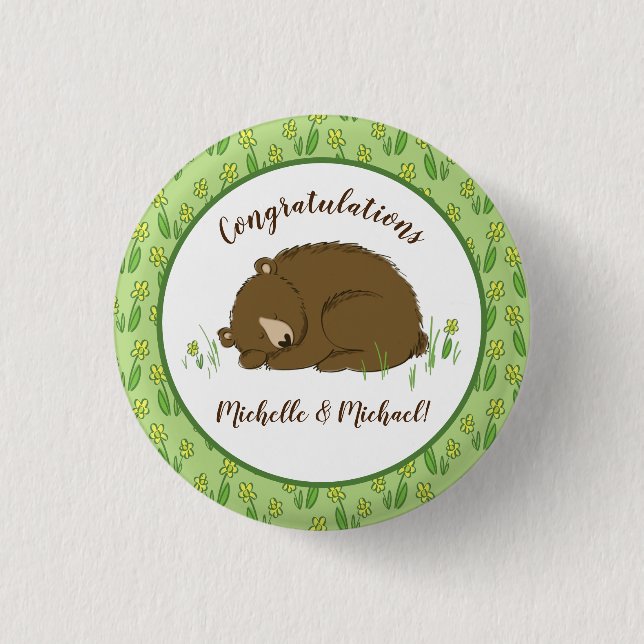 Bear Baby Shower Button (Front)