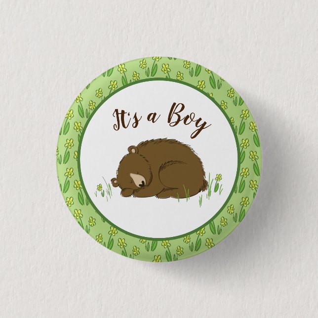 Bear Baby Shower Button (Front)