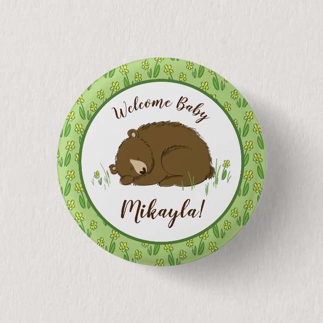 Bear Baby Shower Button (Front)