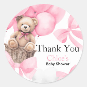 Bear Baby Shower Classic Round Sticker