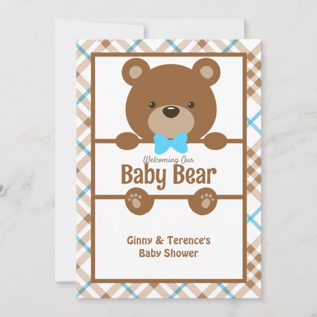 Bear Baby Shower - Cute Classy Pregnancy Shower  Invitation (Front)