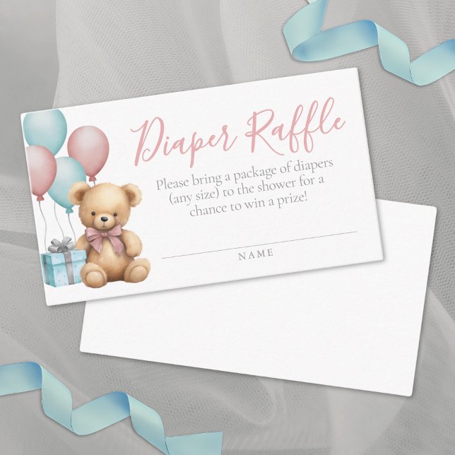 Bear Baby Shower Diaper Raffle Enclosure Card (Bear Baby Shower Diaper Raffle Enclosure Card)