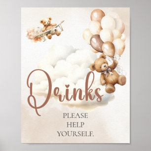 Bear Baby Shower Drinks Sign