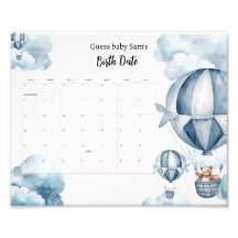 Bear Baby Shower Due Date Calendar Baby Shower