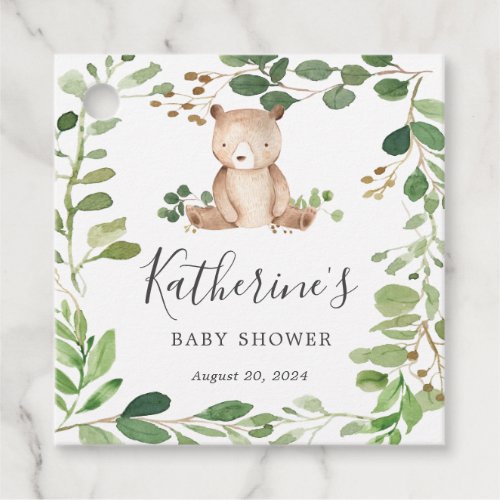 Bear Baby Shower Favor Tag