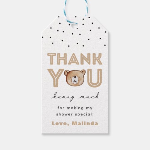 Bear Baby Shower Favor Tag  Bear Favor Tag