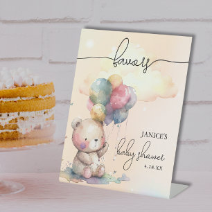 Bear Baby Shower Favors Pedestal Sign