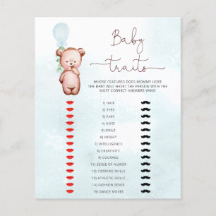 Bear Baby Shower Game Baby Traits