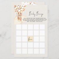 Bear Baby Shower Game BINGO