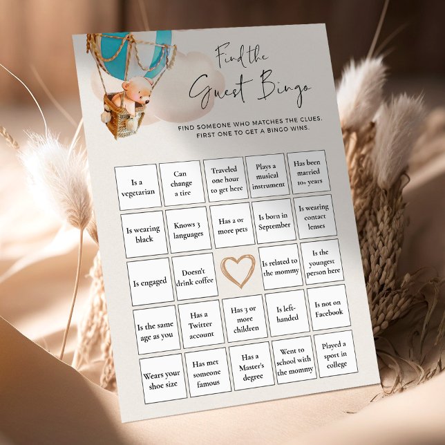 Bear Baby Shower Game - Find The Guest Bingo (Creator Uploaded)