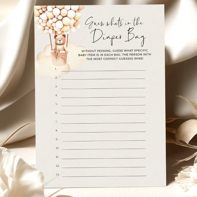 Bear Baby Shower Game Guess Diaper Bag (Creator Uploaded)