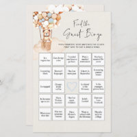 Bear Baby Shower Game - Guest BINGO