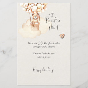 Bear Baby Shower Game Pacifier Hunt