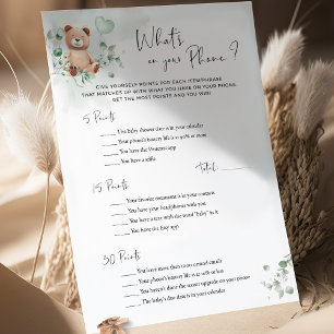 Bear Baby Shower Game - What's On Your Phone