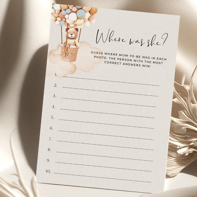 Bear Baby Shower Game - Where Was She? (Creator Uploaded)