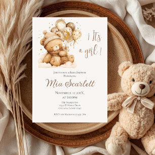 Bear Baby Shower Girl invitation