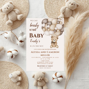 Bear Baby Shower Girl Invitation