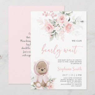 Bear Baby Shower Girl Invitation
